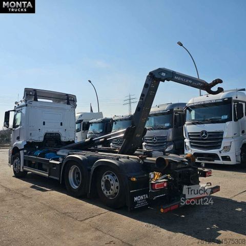 Camión portacontenedores de gancho MERCEDES-BENZ Actros 2546 Abrollkipper, Meiller RS21, Retarder