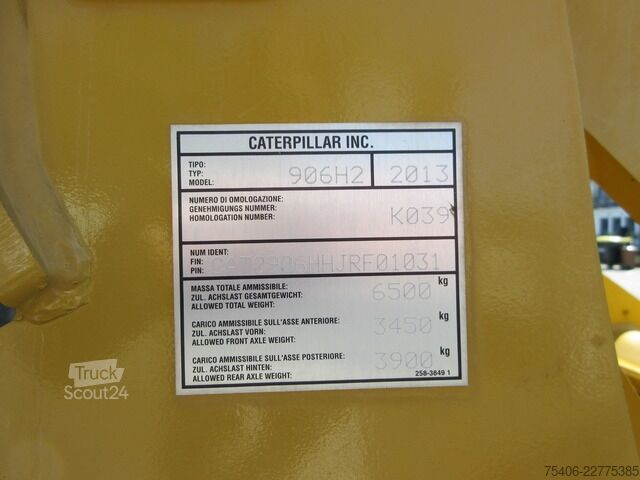 Wiellader caterpillar 906H2 Radlader, Schaufel + Gabel
