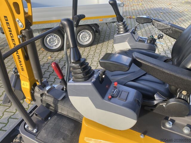 Minibager s vyklápacím prívesom a rampami Berger Kraus Minibagger BK1000JS im Komplettpaket