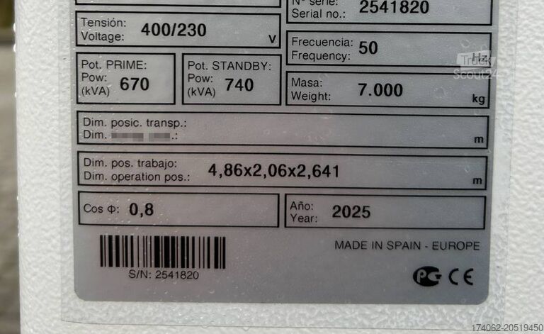 Agregat Volvo TWD1683GE - 740 kVA Stage V Generator - DPX-19040