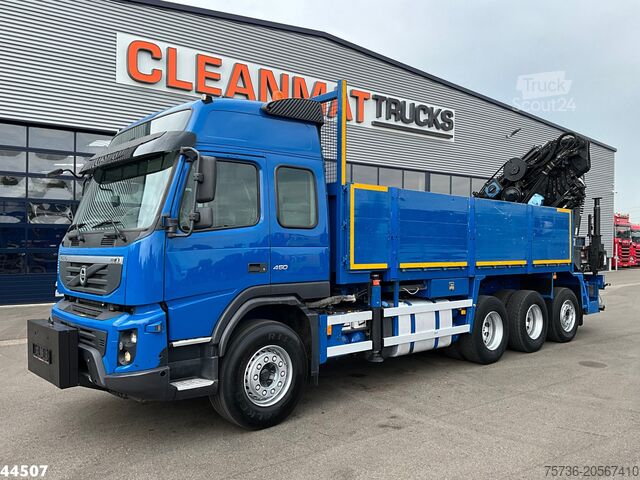 Vrachtwagen met kraan Volvo FMX 450 8x4 Hiab 63 Tonmeter laadkraan + Fly-Jib