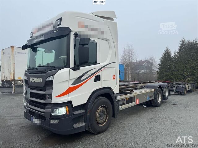 Alusta ja ohjaamo Scania G500 6x2 container chassis truck