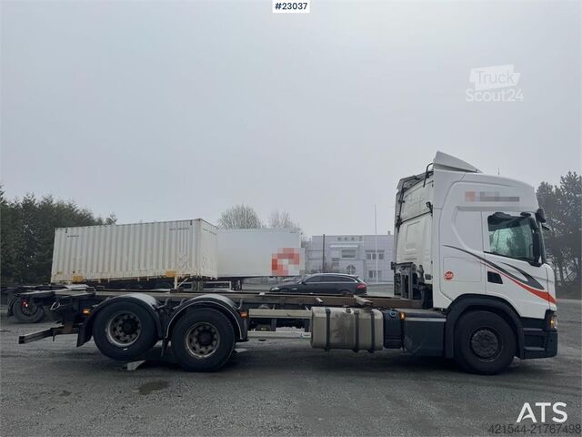Alusta ja ohjaamo Scania G500 6x2 container chassis truck