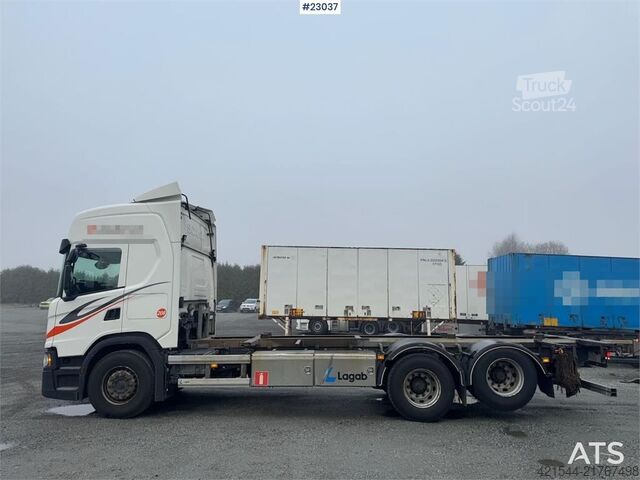 Alusta ja ohjaamo Scania G500 6x2 container chassis truck