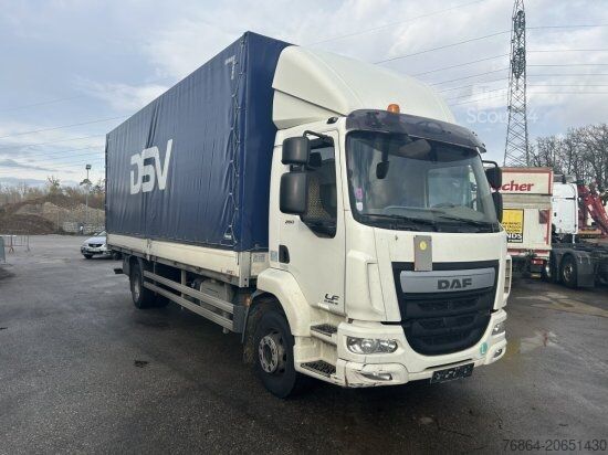 Samochód ciężarowy z plandeką typu platforma DAF LF 260 16 TONNER PLANE MIT LBW, AUTOMATIK, E6