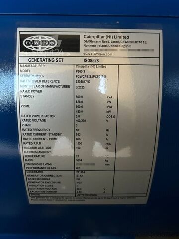 Kruszywo FG Wilson P660-3 - 660 kVA Genset - DPX-16022
