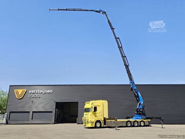 Vrachtwagen met kraan Scania S580 V8 / 8x4 / FASSI 115 t/m CRANE / RETARDER