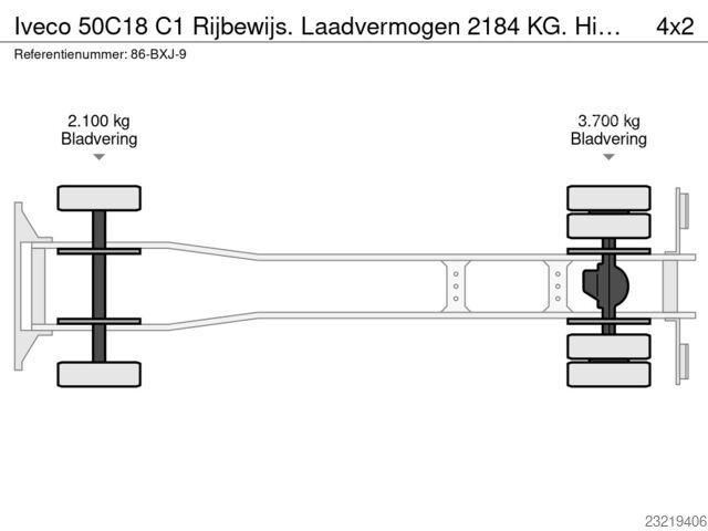 Iveco 50C18 C1 řidičský průkaz. Nosnost 2184 kg. Hi-Matic převodovka + hydraulické čelo 1 000 kg. Iveco 50C18 C1 Rijbewijs. Laadvermogen 2184 KG. Hi-Ma...