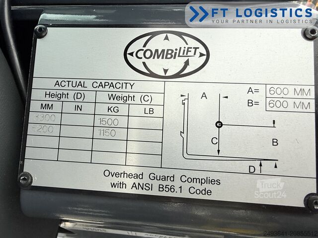 високоповдигач за тесни коридори Combilift AISLE MASTER 15E TRIPLEX 5250 FREE-LIFT