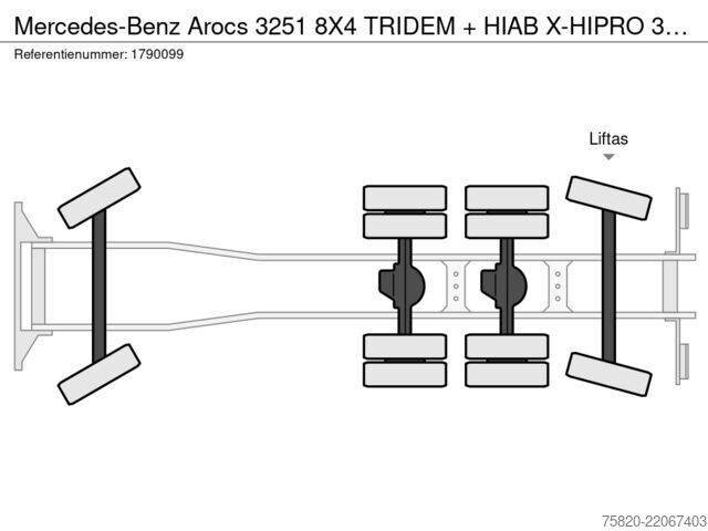 Vrachtwagen met kraan Mercedes-Benz Arocs 3251 8X4 TRIDEM + HIAB X-HIPRO 302 E-6 KR...