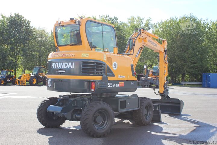 Mobilbagger Hyundai R 55W-9A - Stage V, Schnellwechsler