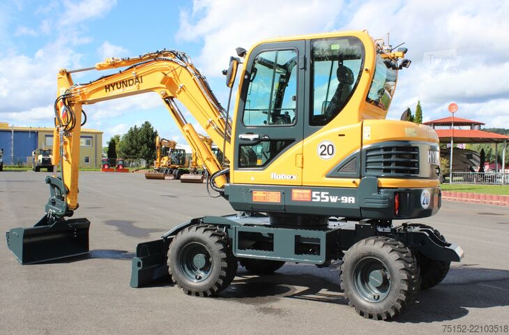 Mobilbagger Hyundai R 55W-9A - Stage V, Schnellwechsler