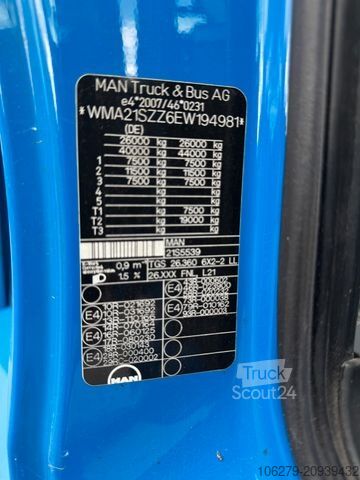 Platós teherautó MAN TGS 26.360/6x2, Atlas 170.2, Lenka.