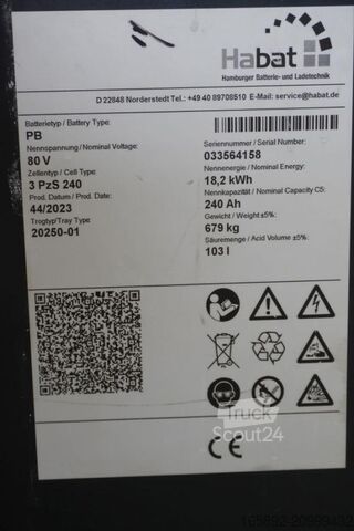 Gaffeltruckbatteri HABAT 80 Volt 3 PzS 240 Ah