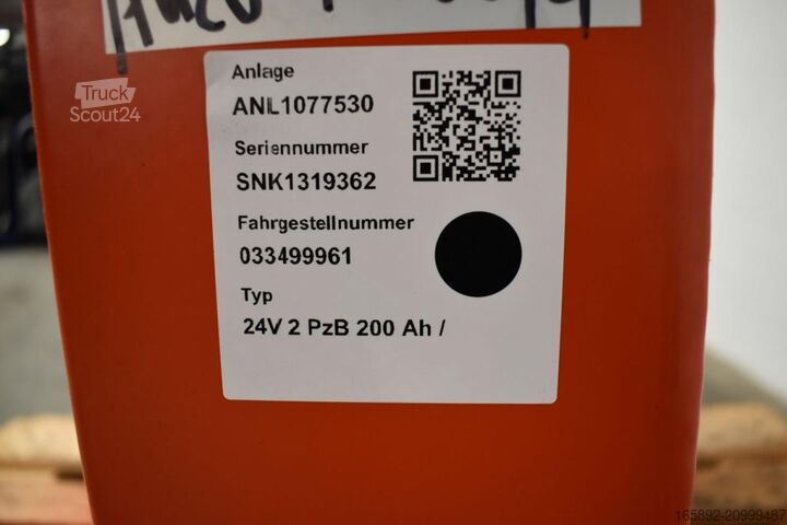 Gaffeltruckbatteri GRUMA 24 Volt 2 PzB 200 Ah