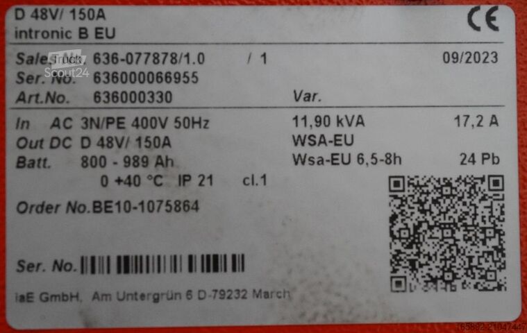 Truckbatteri INDUSTRIE AUTOMATION intronic B EU D 48V/150A
