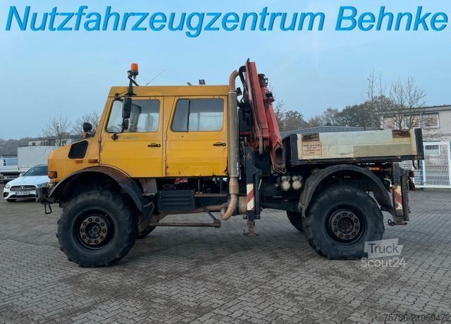Gru montata su autocarro MERCEDES-BENZ U 5000 Doka Pritsche/ PK 10.502 A/ AC/ AHK/ EU 3