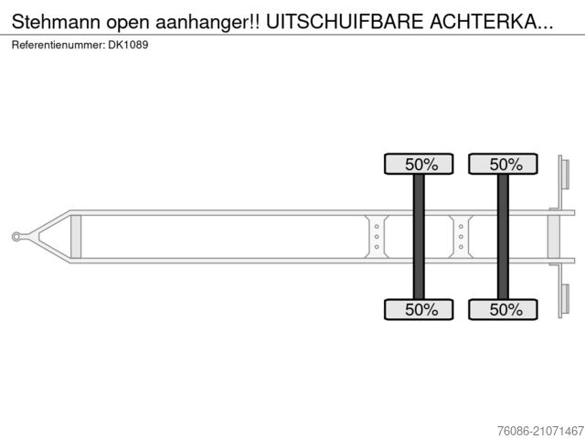 Platformas piekabe Stehmann open aanhanger!! UITSCHUIFBARE ACHTERKANT!!
