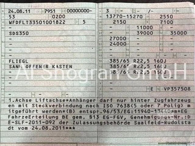 Навантажувальна платформа Fliegl BPW/Lenk  + Liftachse /Verlängerbar