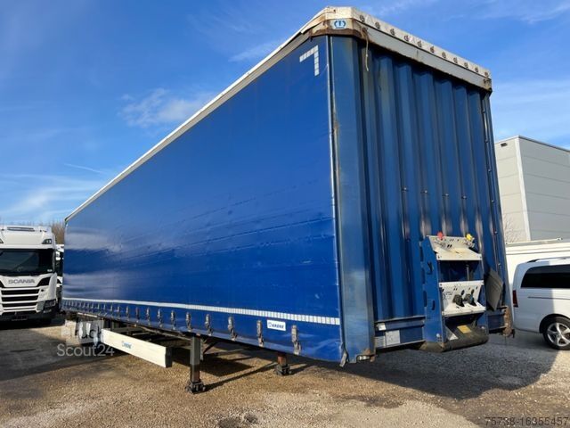 Auflieger mit Pritsche & Plane KRONE Megatrailer/Hubdach/Schiebeplane/Edschaverdeck