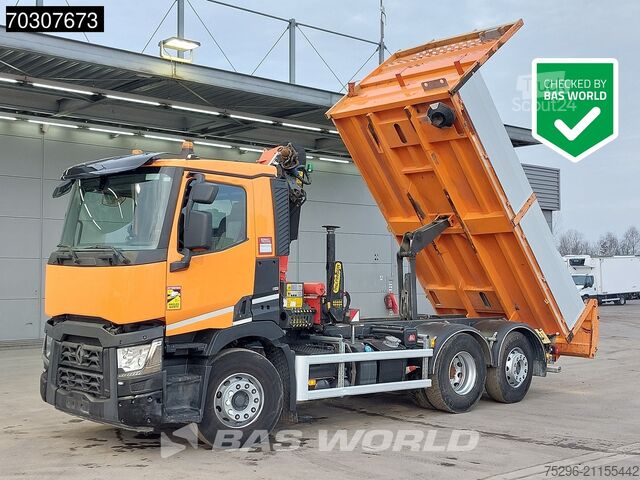 Camion-benne avec grue Renault C 380 6X2 Palfinger	PK 18002-EH Kran Crane 6m3 ...