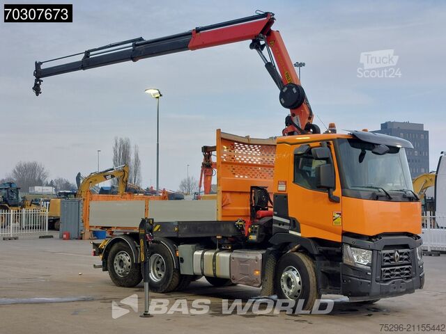 Camion-benne avec grue Renault C 380 6X2 Palfinger	PK 18002-EH Kran Crane 6m3 ...