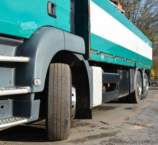 Camión de plataforma MAN TGS 26.440 EUR4 BAUSTOFF ATLAS 190.2 12,3m-1,3tn