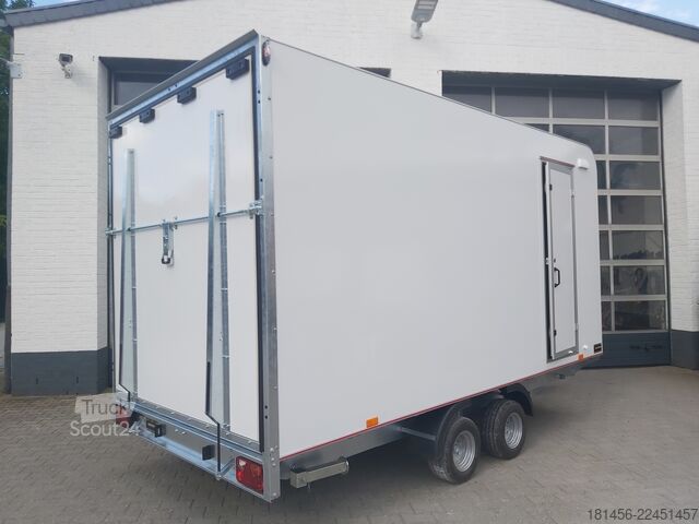 Reboques de automóveis Other Multi Koffer Seitentür Heckrampe 2700kg 1ookm aero 420x200x210cm für Werkstattausbau Neu verfügbar