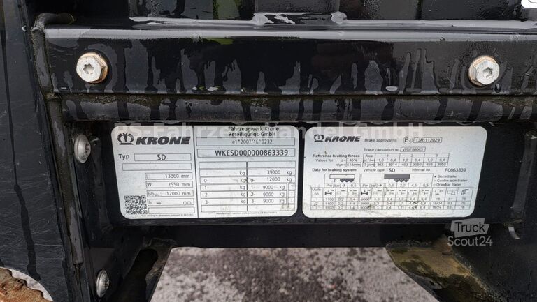 Semirremolque abierto con toldo KRONE SDP 27 eLB50-CS*LiftA*Edscha