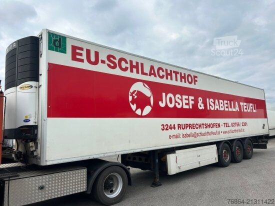 Semirremolque de plataforma baja MENCI FLEISCHKüHLER ROHRBAHNEN, LIFTACHSE, BPW, LIGHT WEIGHT