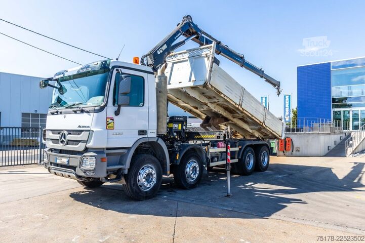 Pašizgāzējs ar celtni Mercedes-Benz ACTROS 3236 MP3 +GRUE HIAB XS166 HIDUO/3EXT