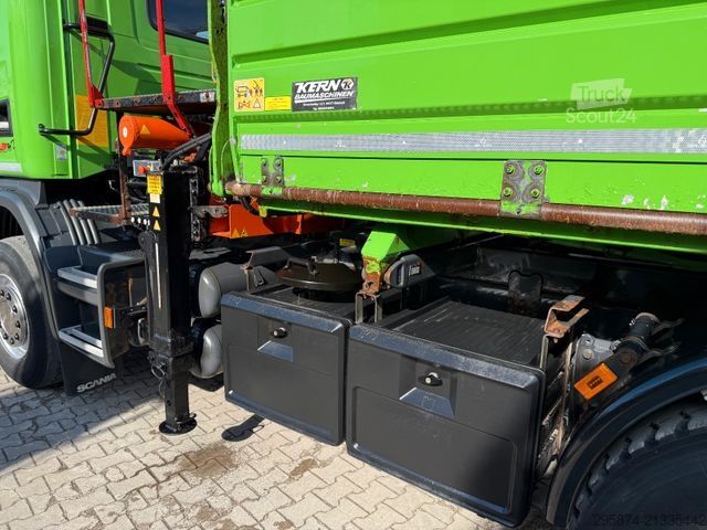 Üç taraflı damperli kamyon SCANIA G450 Kipper KRan Atlas 206.3E AHK Bordmatic FUNK