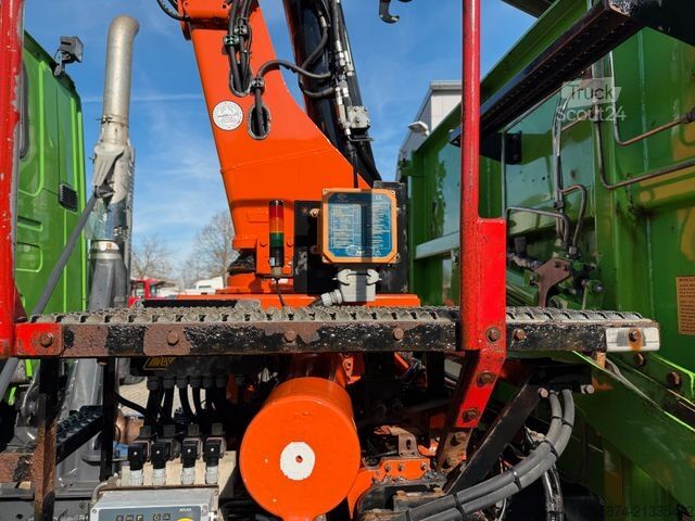 Üç taraflı damperli kamyon SCANIA G450 Kipper KRan Atlas 206.3E AHK Bordmatic FUNK