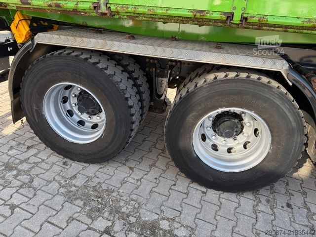 Üç taraflı damperli kamyon SCANIA G450 Kipper KRan Atlas 206.3E AHK Bordmatic FUNK