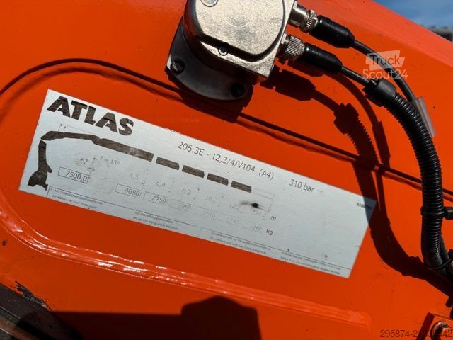 Üç taraflı damperli kamyon SCANIA G450 Kipper KRan Atlas 206.3E AHK Bordmatic FUNK