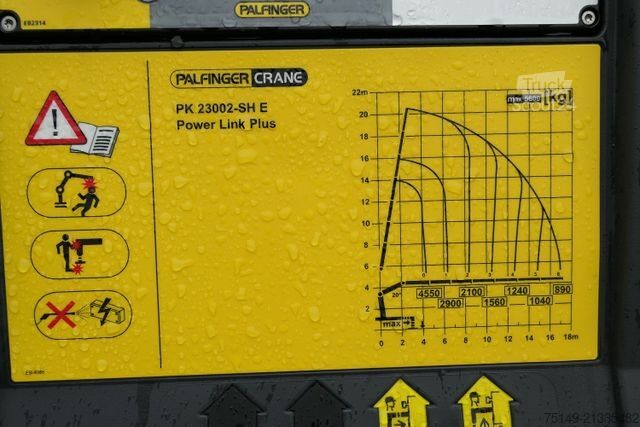 Ruloninė konteinerinė savivartis Palfinger PK 23002-SH E, Seilwinde, Funk, TOP