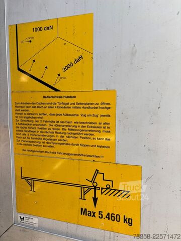 Vaihdettava kori lavalla ja pressulla Wecon Jumbo XXL Innen 3090 mm Hubdach Verzinkt