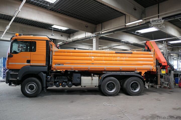 Tresidig tippbil MAN 26.480 TGS, Palfinger PK23002-SH, abnehmbar,Funk