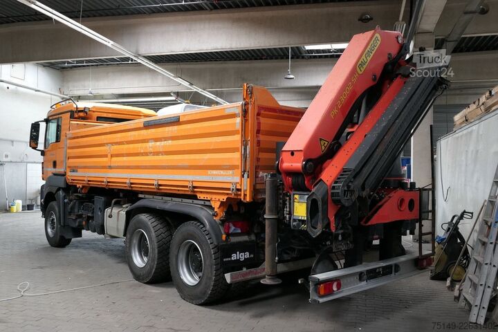 Tresidig tippbil MAN 26.480 TGS, Palfinger PK23002-SH, abnehmbar,Funk