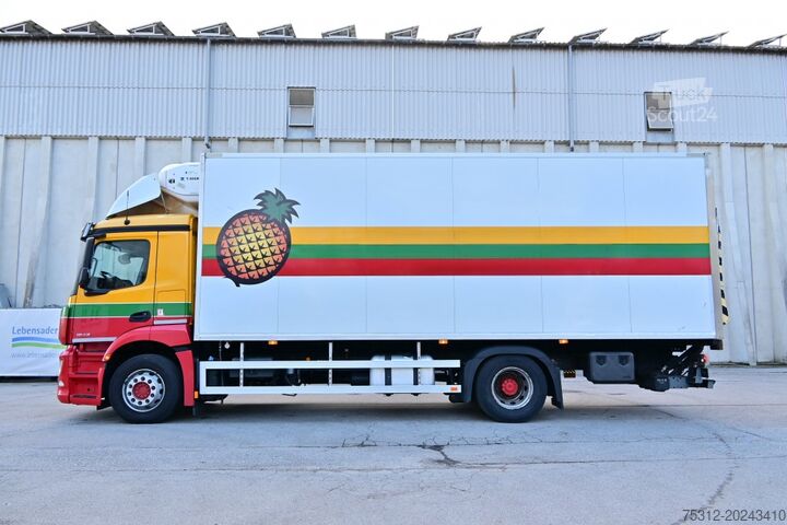 Camion plateau avec bâche Mercedes-Benz Antos 1843  E6 Thermo King T-800R LBW