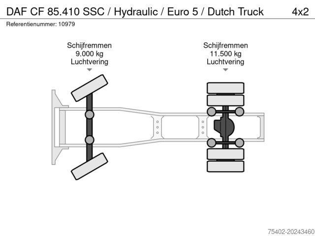 MTS standard DAF CF 85.410 SSC / Hydraulic / Euro 5 / Dutch Truck