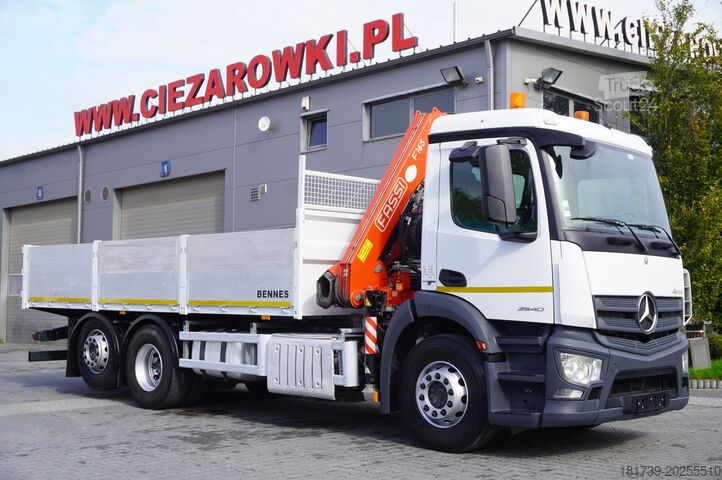 Platforma z dźwigiem Mercedes-Benz Antos 2540 / Flatbed 15 EPAL/ Fassi F165