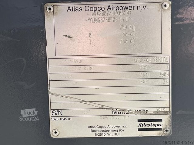 Compressore frigorifero Atlas Copco XAS 87 KD