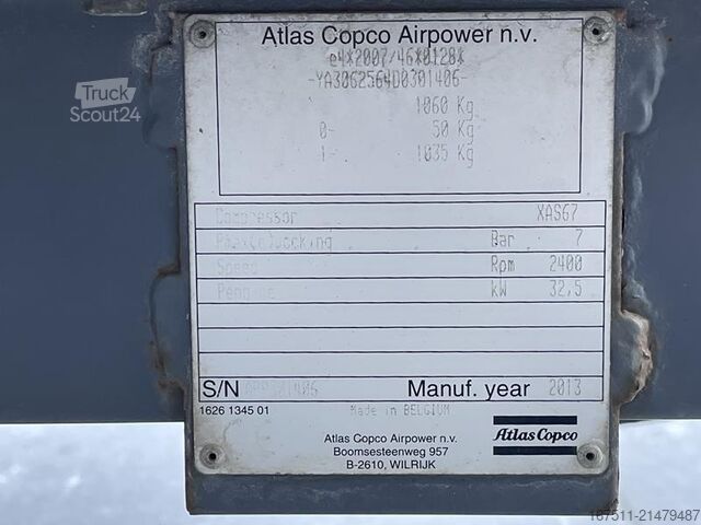 Compressore frigorifero Atlas Copco XAS 67 DD - N