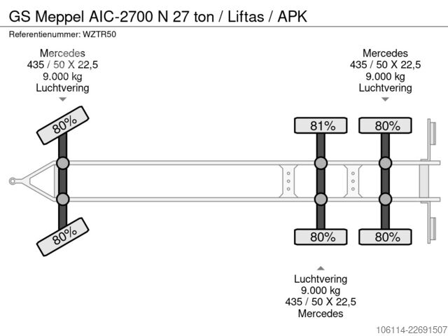 Transport de conteneurs GS Meppel AIC-2700 N 27 ton / Liftas / APK