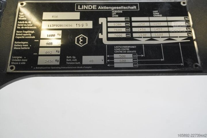 Stivuitor cu catarg retractabil Linde R 16 113