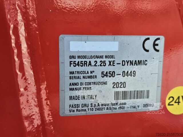 Навантажувальна платформа DAF CF 530 8x4 / RETARDER / FASSI F545 CRANE / KRAN...