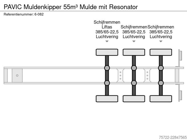Kiper tovornjak PAVIC Muldenkipper 55m³ Mulde mit Resonator