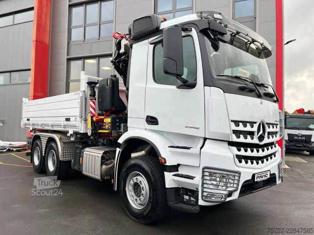 3-sidet tippelad Mercedes-Benz Arocs 3348 6x4 BB Dreiseitenkipper FASSI F195A