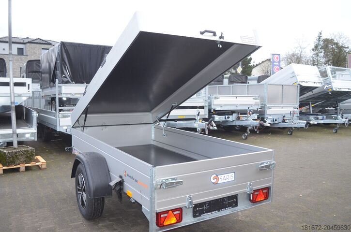 Kofferanhänger SARIS 1350Kg Tieflader 255x133x35 Saris Deckel